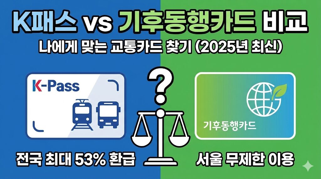 K패스 기후동행카드 비교 및 혜택 정리